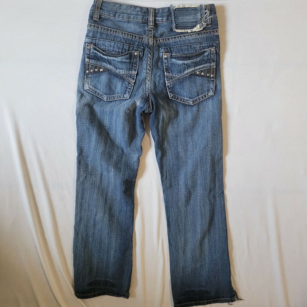 Helix Size 16 Jeans 100% Cotton Slim Boot Cut Distressed 30x28 - Picture 4 of 8